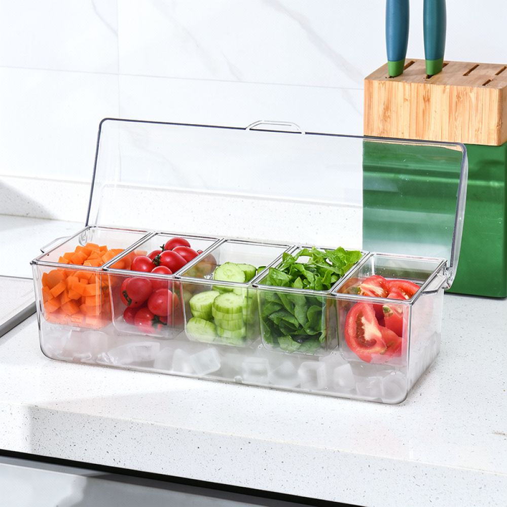 Food Storage With Dividers - Portable Divided Salad Container Food Storage