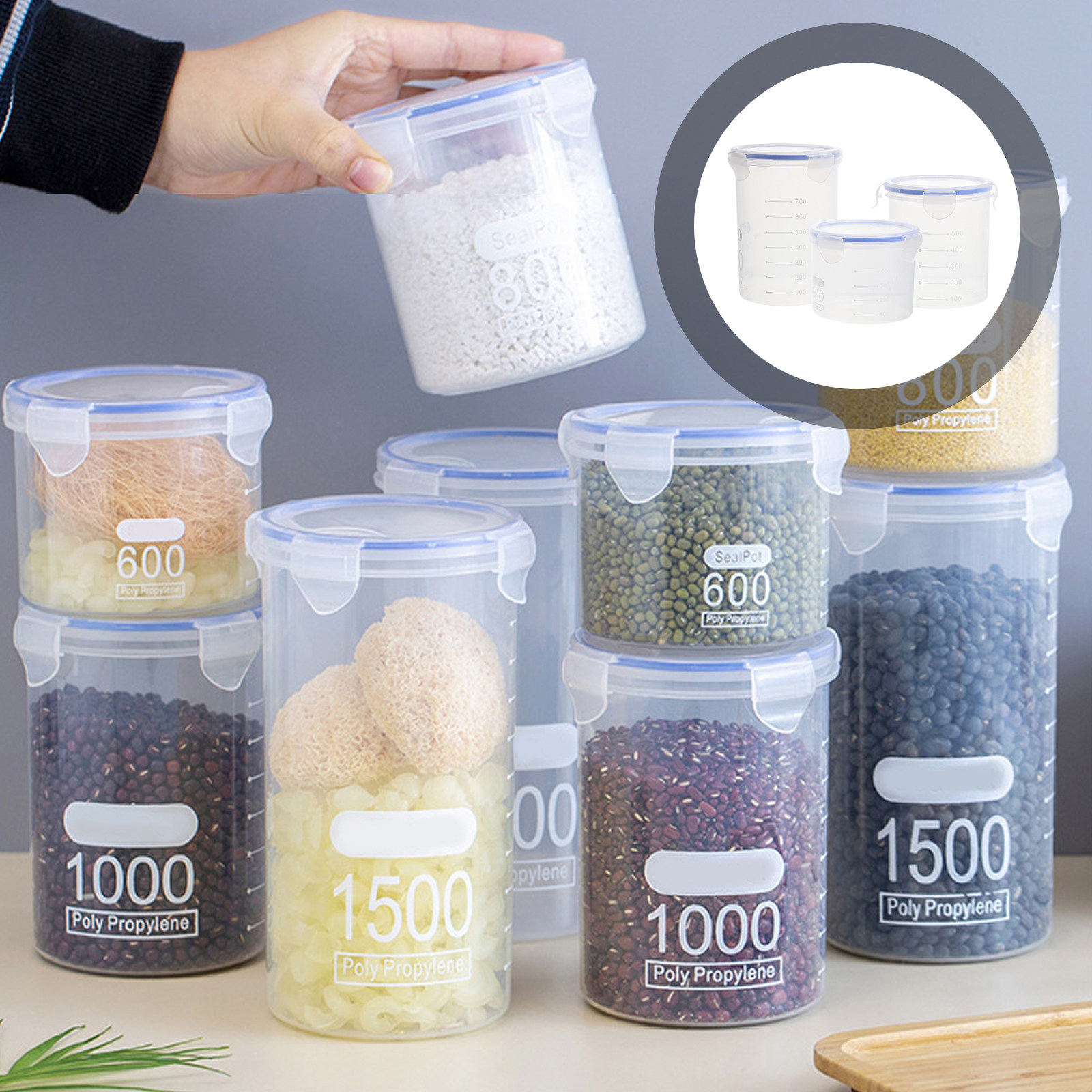 Airtight Food Storage Jars 6 P - đánh giá và giá Food Storage Containers