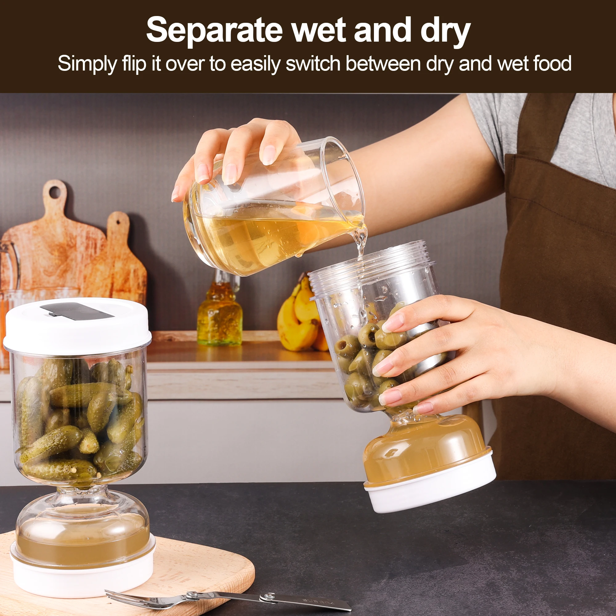 Pickles Jar With Forks Dry and - đánh giá và giá Food Storage With Dividers