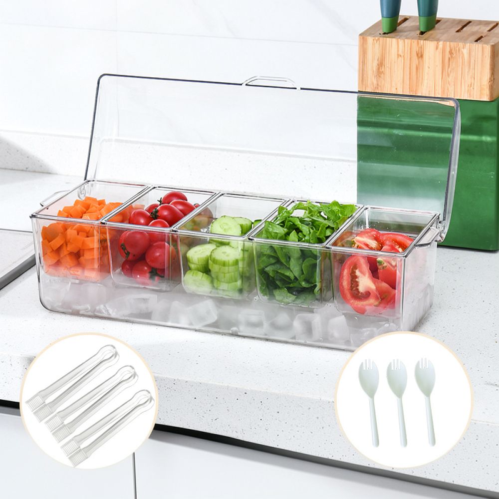 Portable Divided Salad Contain - đánh giá và giá Food Storage With Dividers