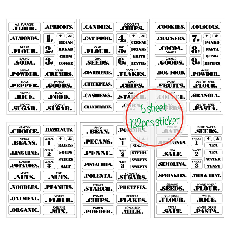 Bộ 132 Thực Phẩm Nhà Bếp Dán C - đánh giá và giá Food Storage Labels